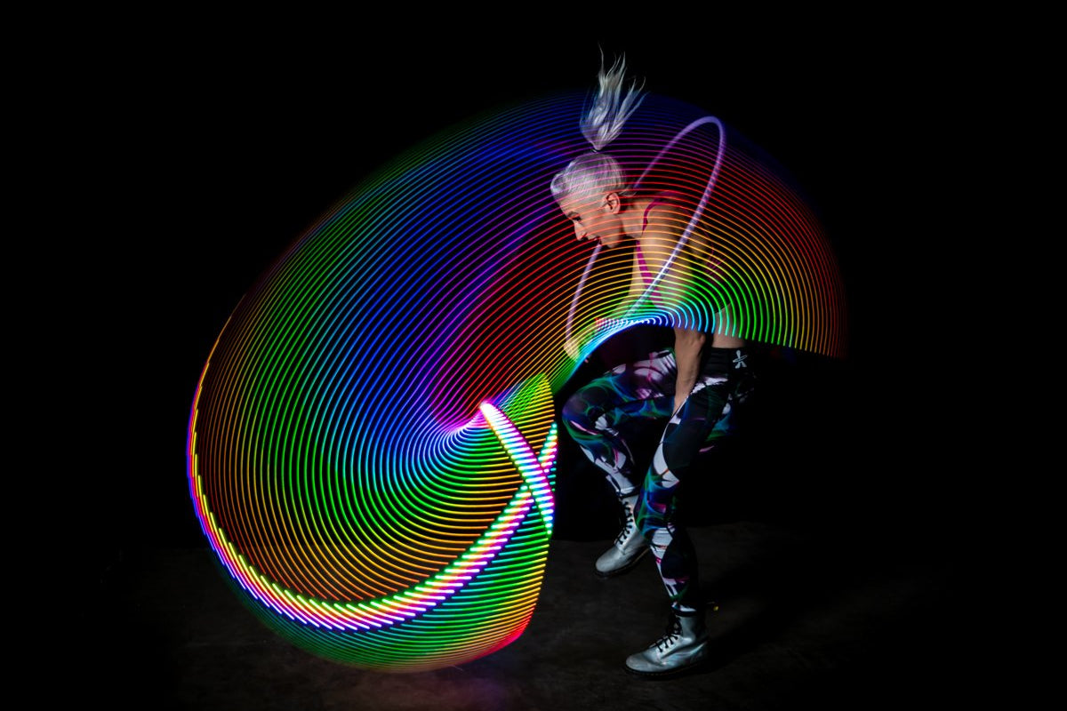 Astral Hoops' 5th generation LED Atomic Hoop is the result of over decade of continuous innovation. Mesmerize your audience with its rich colors and one of a kind patterns. Each hoop is handcrafted in Colorado and backed by a lifetime warranty.