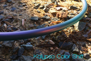 World class polypro & HDPE hula hoops. Custom sizes, colors, material, grips, sectionals & more. Bare hoop pictured is Kalypso color shift.