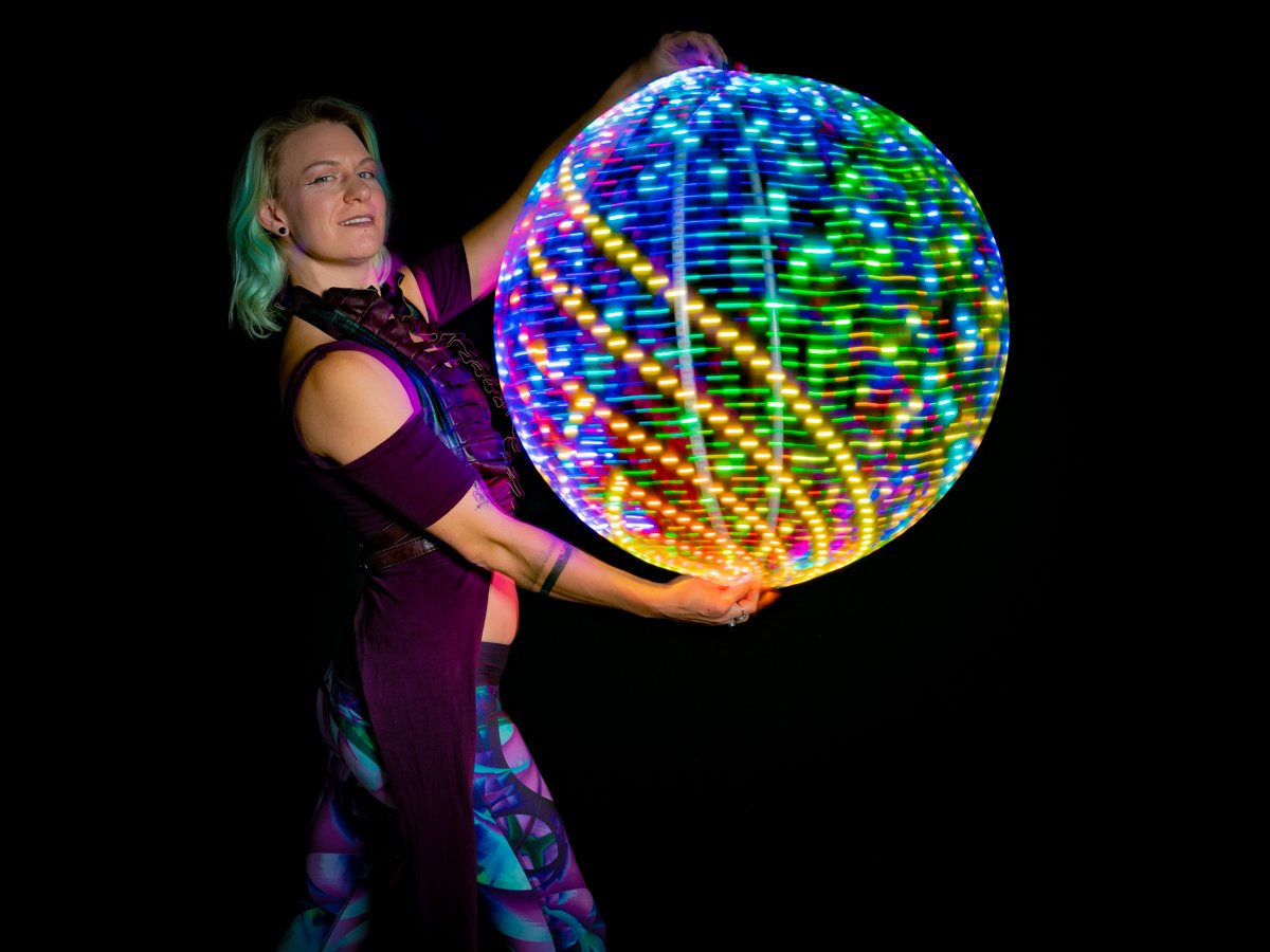 Astral Hoops' 5th generation LED Atomic Hoop is the result of over decade of continuous innovation.  Mesmerize your audience with its rich colors and one of a kind patterns.  Each hoop is handcrafted in Colorado and backed by a lifetime warranty.  