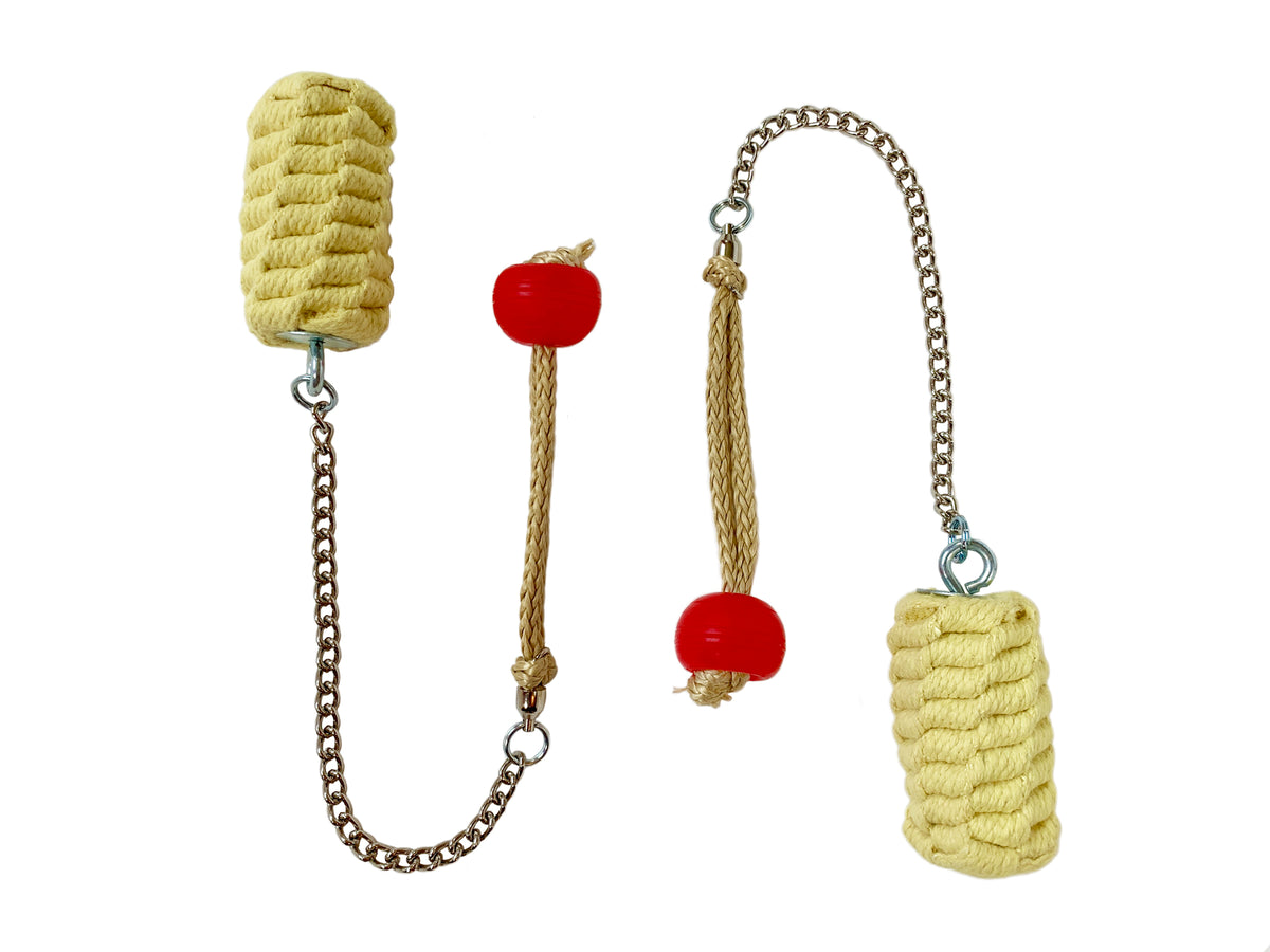 Our Poi were designed w/ a minimalist&#39;s approach, eliminating bulky &amp; unnecessary hardware. Super lightweight bullet style Poi heads on smooth twist-link chain that won&#39;t catch on clothing or skin, and no exposed metal on wick underside, helping to prevent hot metal burns. 100% Silicone PomGrip knob-style handles on soft fireproof Technora rope. Add common 3/4&quot; washers to customize the weight of your handles. 