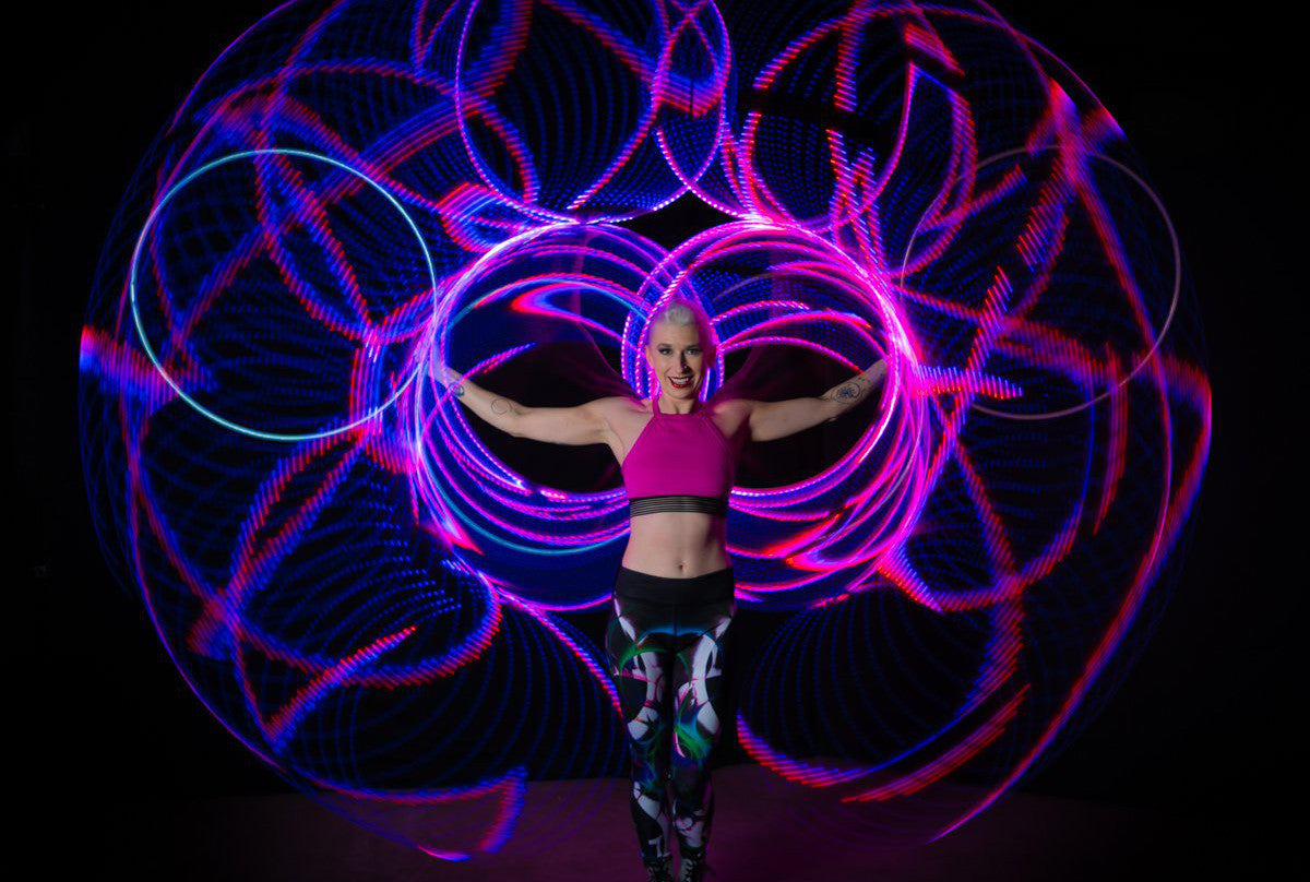 Astral Hoops&#39; 5th generation LED Atomic Hoop is the result of over decade of continuous innovation.  Mesmerize your audience with its rich colors and one of a kind patterns.  Each hoop is handcrafted in Colorado and backed by a lifetime warranty.  