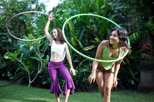 This adult-size hoop is designed specifically with YOU in mind! With 10+ years of experience teaching beginner hoopers, our designs boast sleek fluidity and the perfect weight. The larger 44" and 46" hoops can coil down onto themselves. Each hoop is hand-wrapped with one layer of shiny mirror tape and one layer of grippy gaffers tape, a cloth tape used to increase traction.